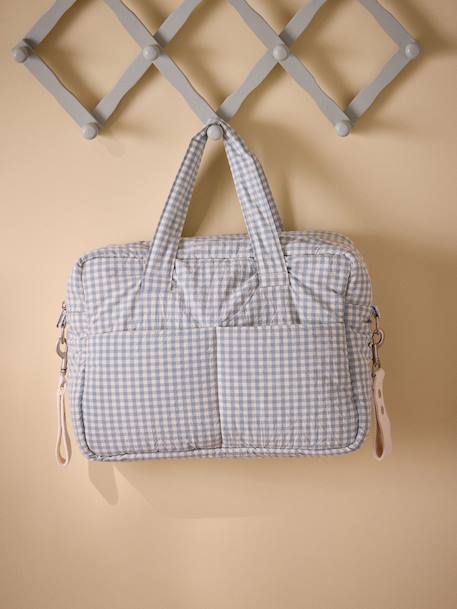 Sac à langer en gaze de coton Imprimé bali corail+Vichy vert 6 - vertbaudet enfant 