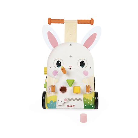 Chariot de marche en bois fsc lapin Multicolore 4 - vertbaudet enfant 