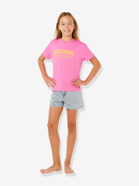 Tee shirt manches courtes fille rose 2 - vertbaudet enfant 
