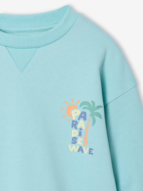 Sweat col rond manches longues jaune pâle+mangue+vert d'eau 18 - vertbaudet enfant 