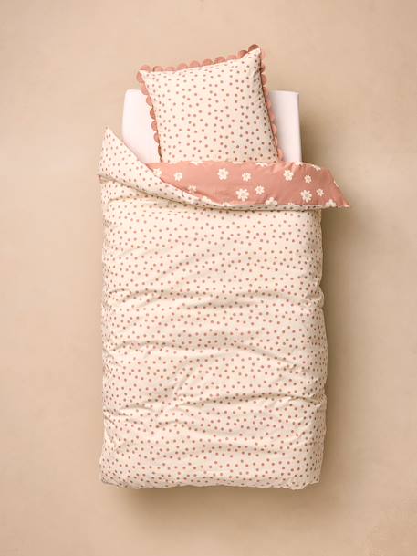 Parure housse de couette et taie d'oreiller rose imprimé 4 - vertbaudet enfant 