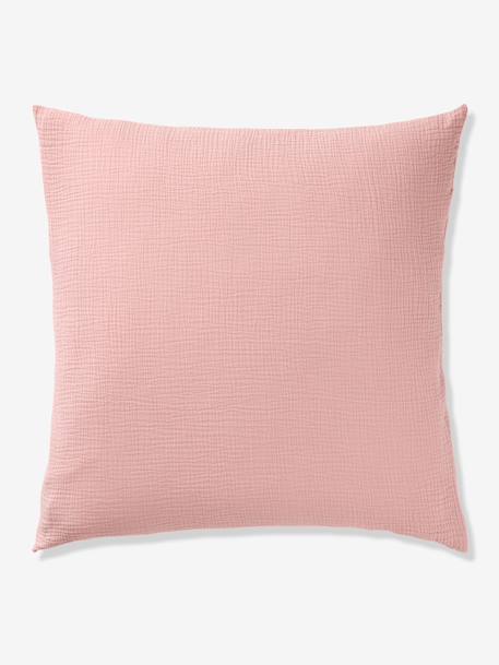Parure housse de couette et taie d'oreiller unie vert sauge+vieux rose 10 - vertbaudet enfant 