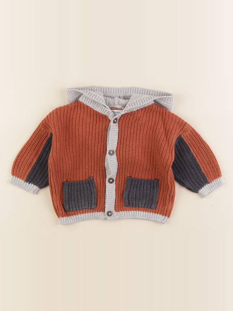 Gilet - 3 mois Gris, marron 1 - vertbaudet enfant 