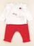 Ensemble doublé - 9 mois Blanc, rouge 1 - vertbaudet enfant 