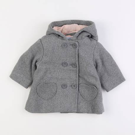 Manteau - 6 mois Gris 1 - vertbaudet enfant 
