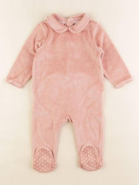 Pyjama velours - 12 mois Rose 1 - vertbaudet enfant 
