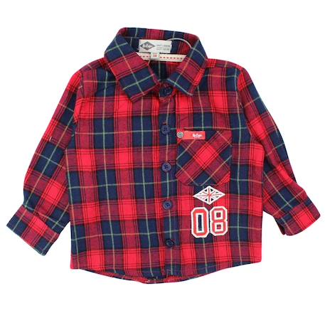 Ensemble bébé t-shirt avec chemise et pantalon Bleu brut+Rouge 8 - vertbaudet enfant 