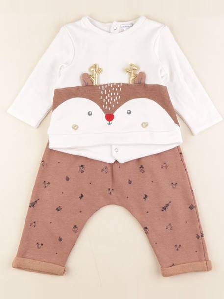 Ensemble - 12 mois Blanc, marron 1 - vertbaudet enfant 