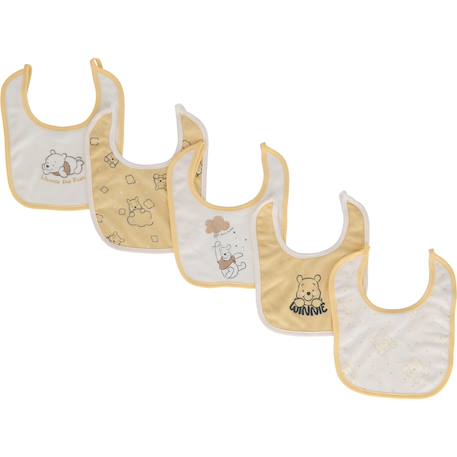 Lot de 5 bavoirs winnie coton Jaune 3 - vertbaudet enfant 