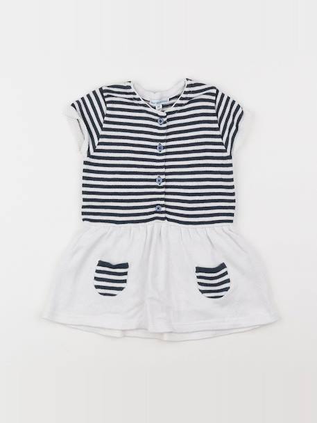 Robe - 12 mois Blanc, bleu 1 - vertbaudet enfant 