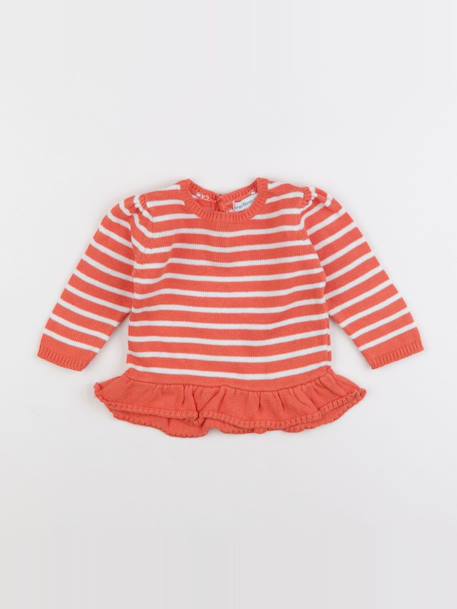 Pull - 6 mois Blanc, orange 1 - vertbaudet enfant 