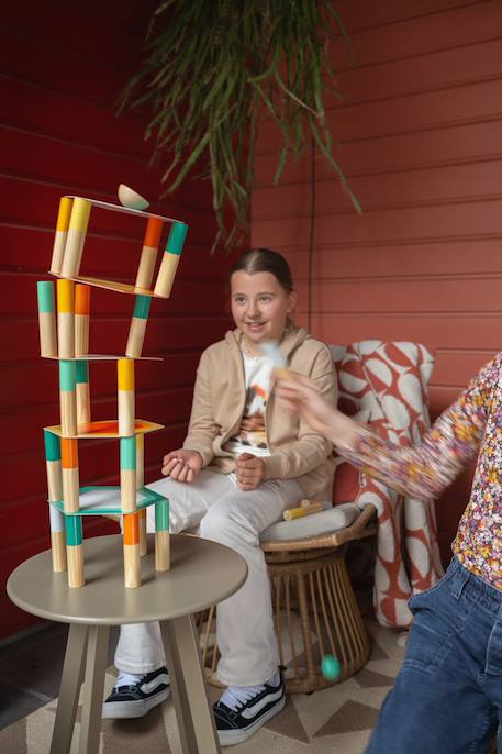 Tour géante en bois fsc - jeu apprentissage MULTICOLORE 6 - vertbaudet enfant 