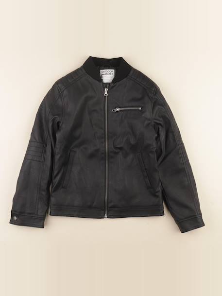 Veste simili cuir - 10 ans Noir 1 - vertbaudet enfant 
