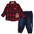 Ensemble bébé t-shirt avec chemise et pantalon Bleu brut+Rouge 6 - vertbaudet enfant 