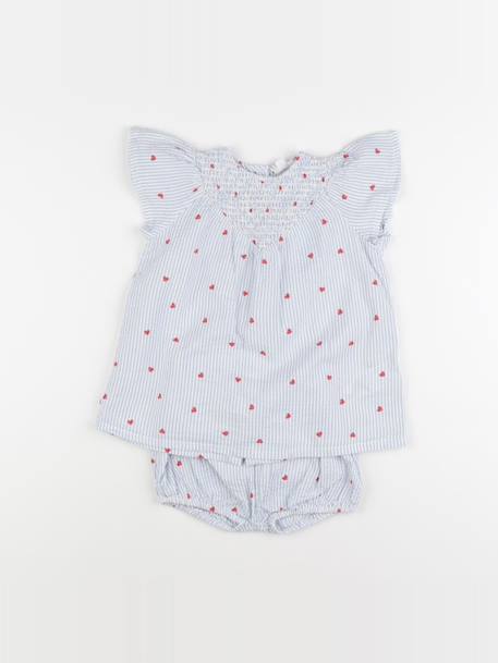 Robe - 12 mois Blanc, bleu 1 - vertbaudet enfant 