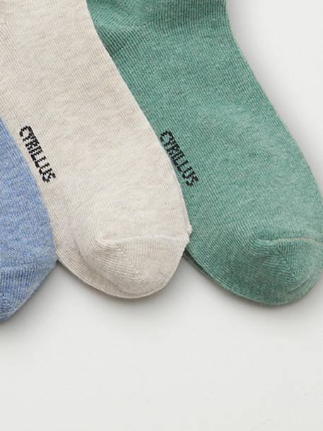Socquettes unies par lot de 3 garçon Vert anglais+Vert clair multicolore 5 - vertbaudet enfant 