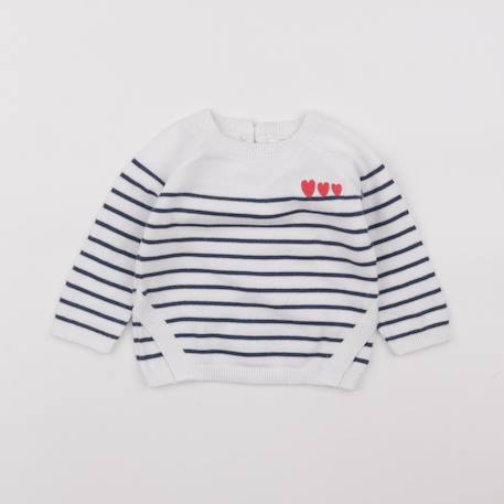 Pull - 6 mois Blanc, bleu 1 - vertbaudet enfant 