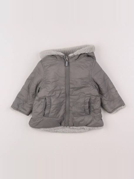 Veste réversibledoublé - 6 mois Gris 1 - vertbaudet enfant 