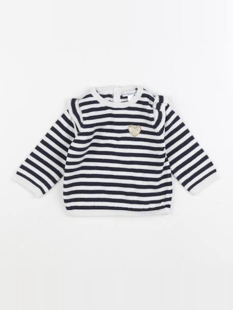 Pull - 6 mois Blanc, bleu 1 - vertbaudet enfant 