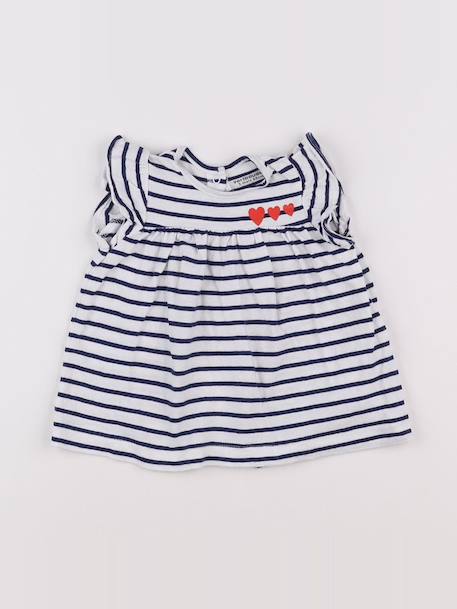 Robe - 3 mois Blanc, bleu 1 - vertbaudet enfant 