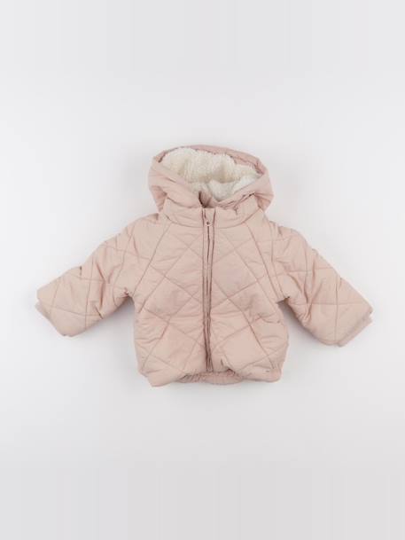Doudoune avec capuche amovible - 12 mois Rose 1 - vertbaudet enfant 