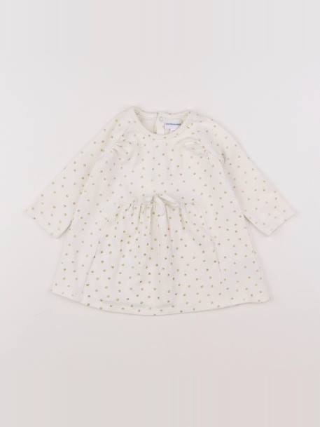 Robe - 9 mois Blanc, or 1 - vertbaudet enfant 