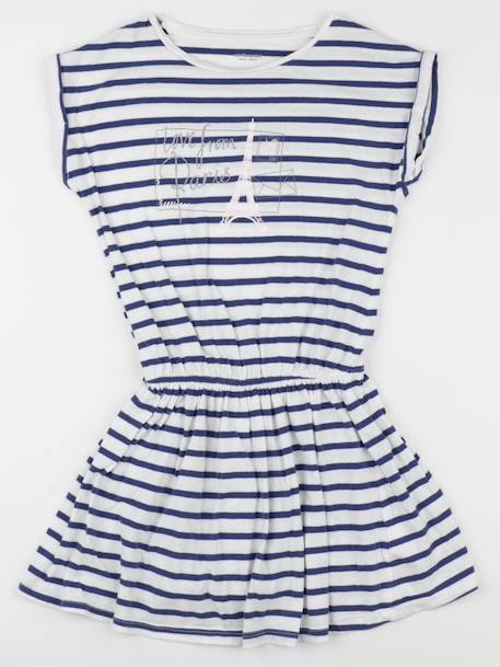 Robe - 10 ans Blanc, bleu 1 - vertbaudet enfant 