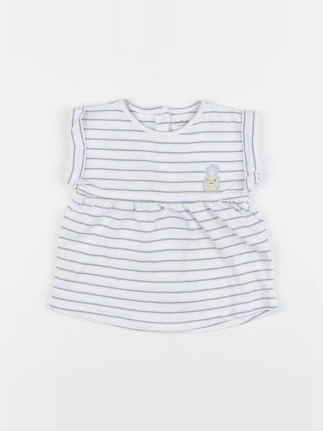 Robe - 3 mois Blanc, bleu 1 - vertbaudet enfant 