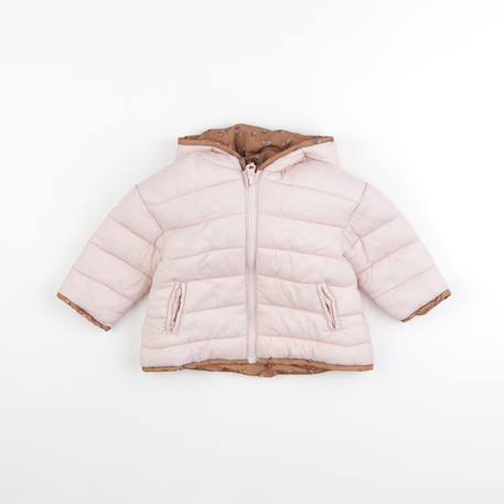 Doudoune réversible - 12 mois Marron, rose 1 - vertbaudet enfant 
