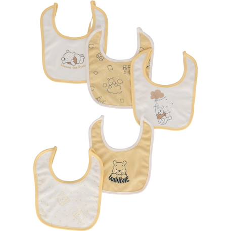 Lot de 5 bavoirs winnie coton Jaune 4 - vertbaudet enfant 