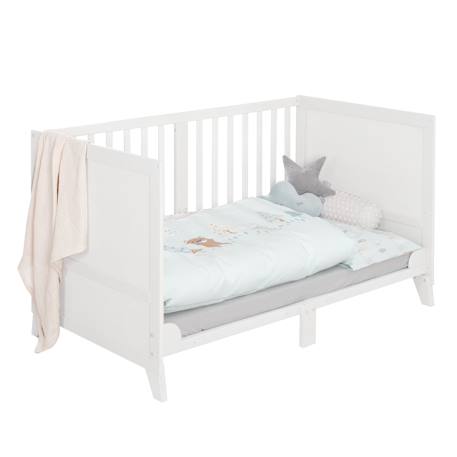 Ensemble de lit bébé 'savanna friends' avec équipement complet Blanc / Vert+Gris / Beige 6 - vertbaudet enfant 