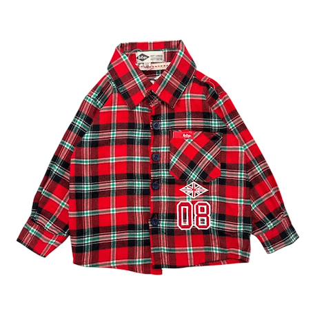 Ensemble bébé t-shirt avec chemise et pantalon Bleu brut+Rouge 2 - vertbaudet enfant 