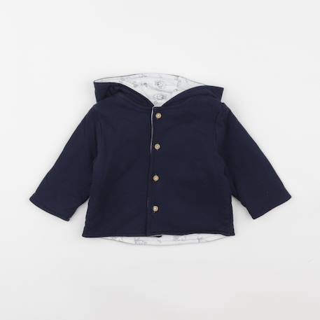 Veste réversible - 6 mois Blanc, bleu 1 - vertbaudet enfant 