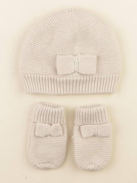 Ensemble bonnet/moufles - 24/36 mois Beige, or 1 - vertbaudet enfant 