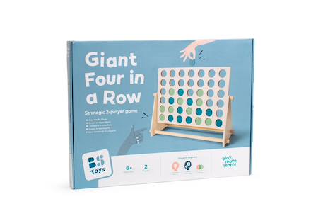 4 en ligne géant en bois fsc - jeu de société classique famille - jeu géant Multicolore 4 - vertbaudet enfant 
