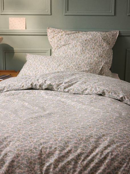 Housse de couette percale de coton 'mariette' Vert 1 - vertbaudet enfant 