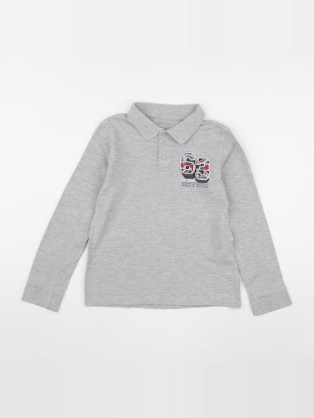 Polo - 10 ans Gris 1 - vertbaudet enfant 