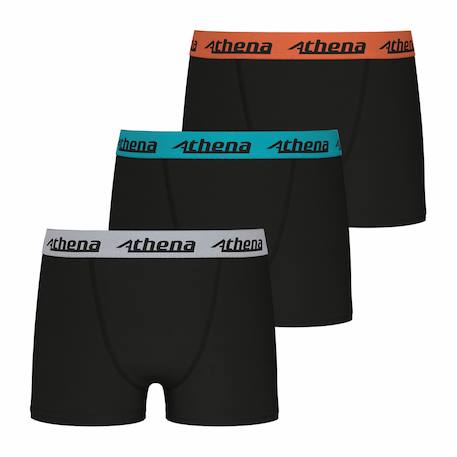Lot de 3 boxers garçon ecopack trio choc Noir ceinture grise bleu rouge 1 - vertbaudet enfant 