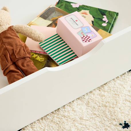 Lit enfant 90 x 190 cm pin naturel avec sommier et tiroirs - elio Blanc 6 - vertbaudet enfant 