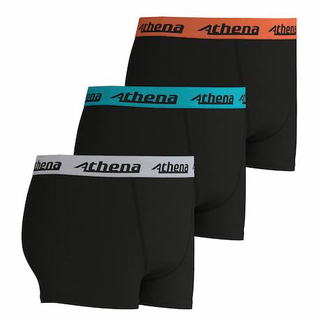 Lot de 3 boxers garçon ecopack trio choc Noir ceinture grise bleu rouge 2 - vertbaudet enfant 