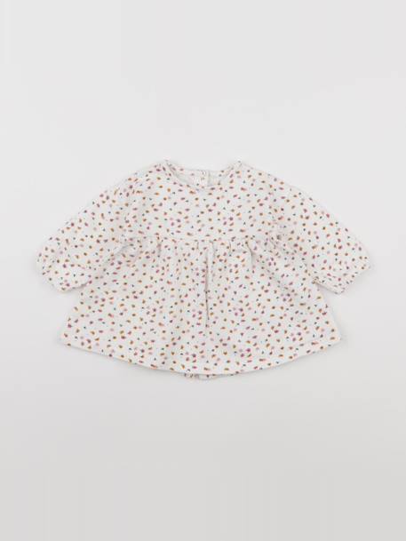 Robe - 6 mois Blanc, rose 1 - vertbaudet enfant 
