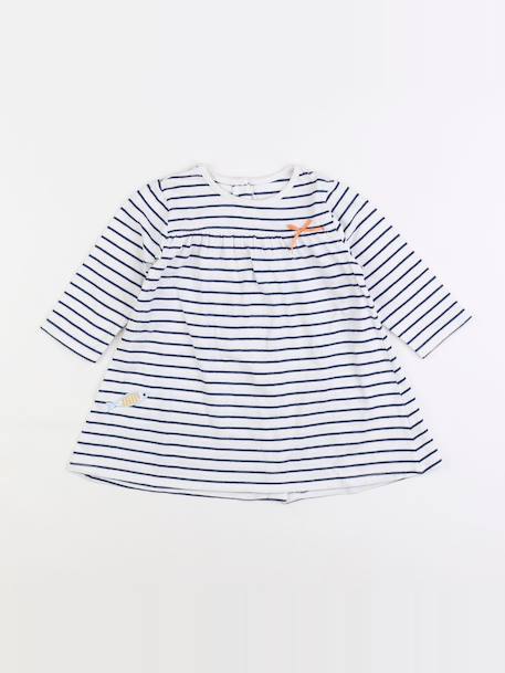 Robe - 12 mois Blanc, bleu 1 - vertbaudet enfant 