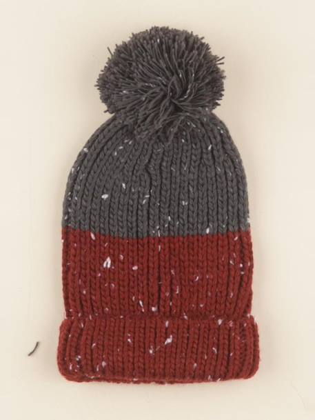Bonnet - 8/10 ans Gris, rouge 1 - vertbaudet enfant 