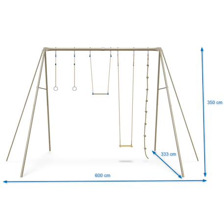 Portique  pour les adolescents en métal 3,50 m - baxter 2 - 4 personnes Sable 3 - vertbaudet enfant 
