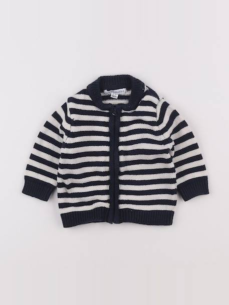 Gilet - 3 mois Blanc, bleu 1 - vertbaudet enfant 