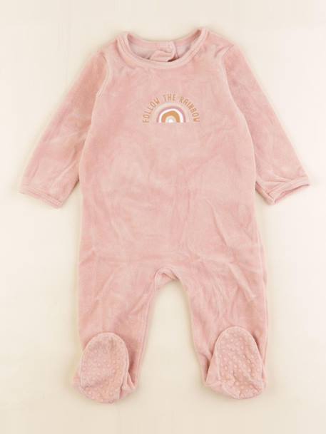 Pyjama velours - 12 mois Rose 1 - vertbaudet enfant 