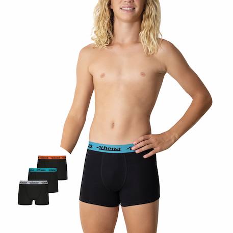 Lot de 3 boxers garçon ecopack trio choc Noir ceinture grise bleu rouge 4 - vertbaudet enfant 