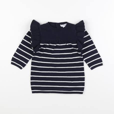 Robe - 12 mois Blanc, bleu 1 - vertbaudet enfant 