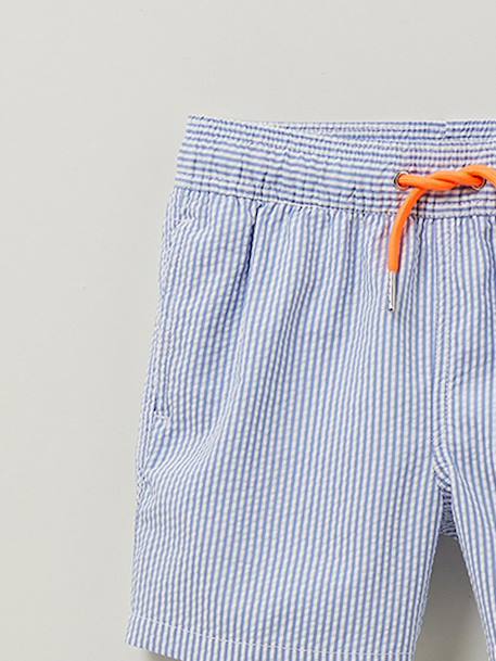 Short de bain en seersucker Bleu+Raye vert 2 - vertbaudet enfant 