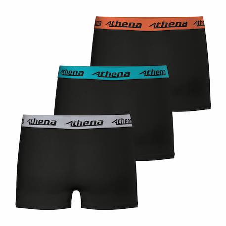 Lot de 3 boxers garçon ecopack trio choc Noir ceinture grise bleu rouge 3 - vertbaudet enfant 